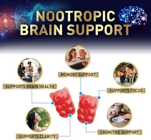 Suplementos para la Memoria y Concentración con Fosfatidilserina, Gummy Nootrópico para la Salud Cerebral, Soporte Cognitivo y Vitaminas B6 y B12 - - imagen 6