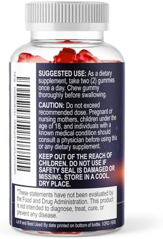 Suplementos para la Memoria y Concentración con Fosfatidilserina, Gummy Nootrópico para la Salud Cerebral, Soporte Cognitivo y Vitaminas B6 y B12 - - imagen 8