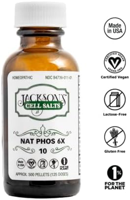 Sal de Celular #10 NAT Phos 6X de Jackson para Acidez, Indigestión y Agruras (Botella de 500 Pellets) – Vegano Certificado, Sin Lactosa Natrum - imagen 2