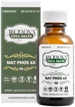 Sal de Celular #10 NAT Phos 6X de Jackson para Acidez, Indigestión y Agruras (Botella de 500 Pellets) – Vegano Certificado, Sin Lactosa Natrum - imagen 6