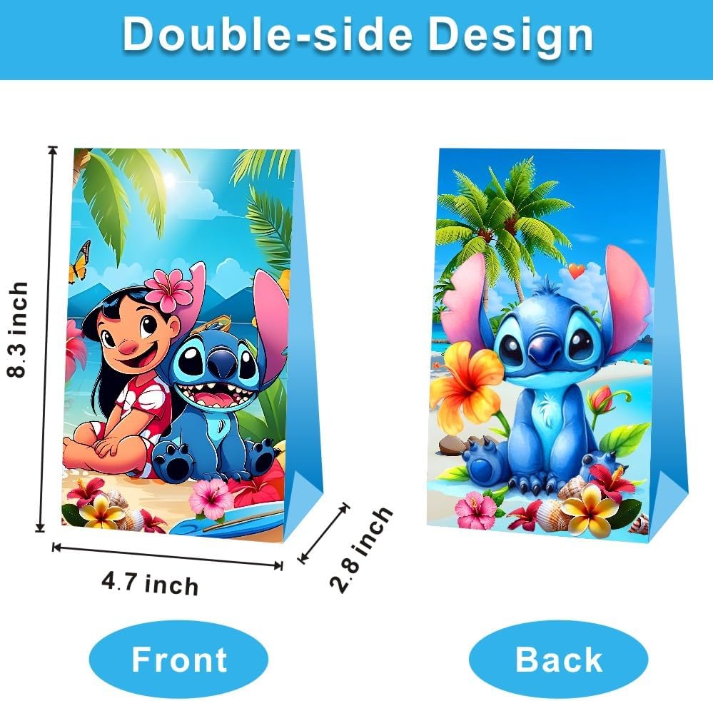 BNFUO 12 piezas de bolsas de regalo y de fiesta de Stitch para cumpleaños, suministros y decoraciones de fiesta de cumpleaños - imagen 2