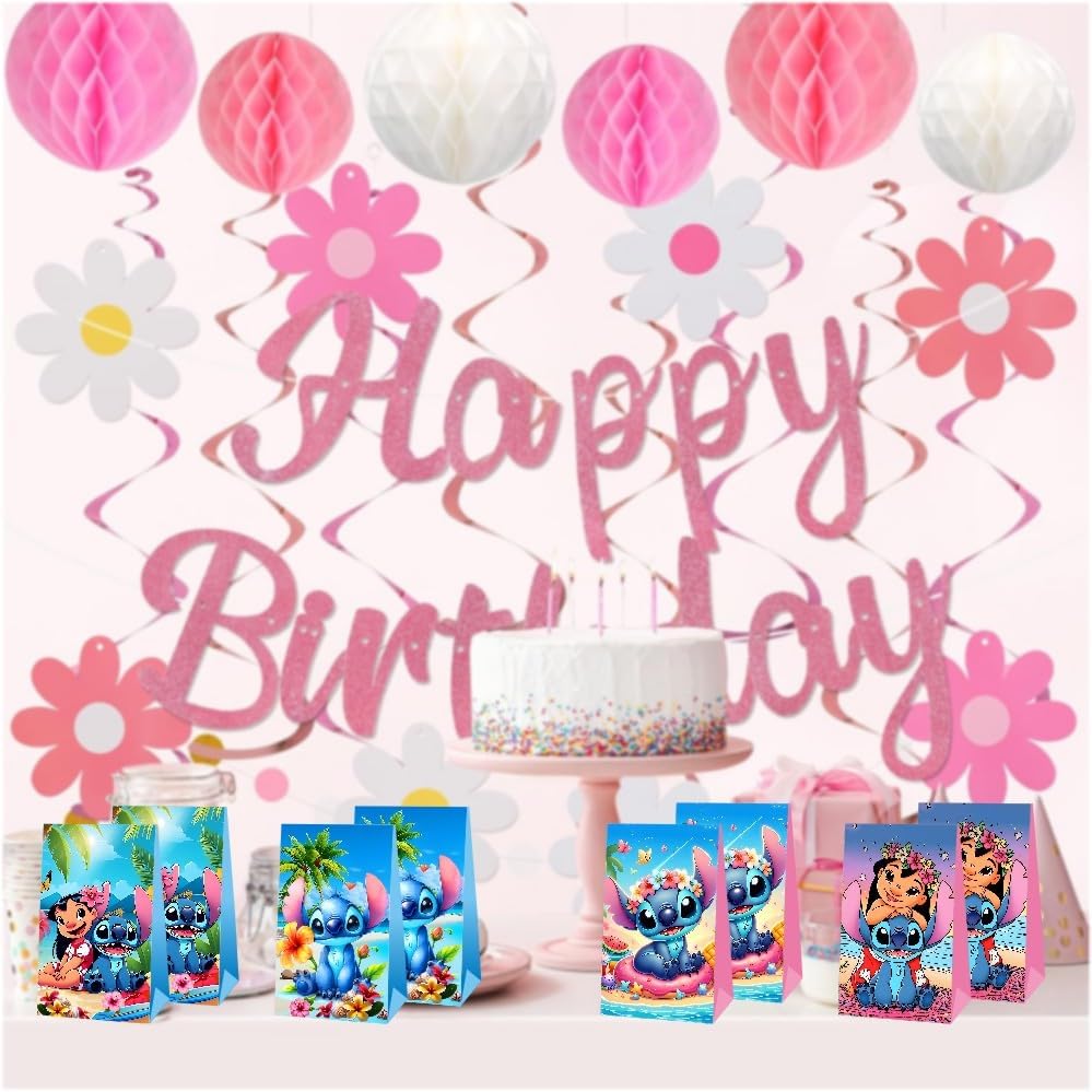 BNFUO 12 piezas de bolsas de regalo y de fiesta de Stitch para cumpleaños, suministros y decoraciones de fiesta de cumpleaños - imagen 6