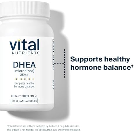 Vital Nutrients DHEA 25mg - Suplemento Vegano de DHEA Micronizado para Hombres y Mujeres - Apoya el Equilibrio Hormonal y el Metabolismo Saludable - - imagen 5