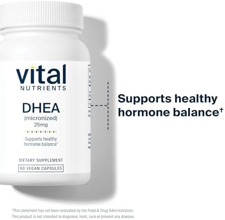 Vital Nutrients DHEA 25mg - Suplemento Vegano de DHEA Micronizado para Hombres y Mujeres - Apoya el Equilibrio Hormonal y el Metabolismo Saludable - - imagen 6