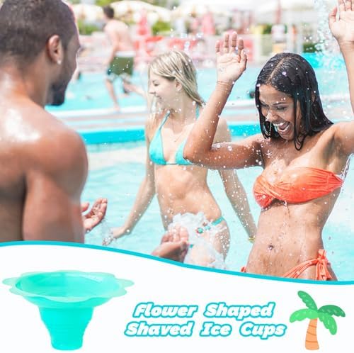 Jnnzzggu 200 Pzs Vasos de Nieve Coloridos con Cucharas y Popotes, Vasos de Plástico Reutilizables para Helados, Fiestas y Verano - imagen 4