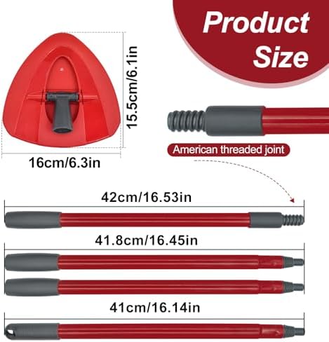 Mango de 4 Secciones y Base de Mopa para Ocedar EasyWring 1 Tanque, Set de Mango y Base para O Cedar, Conexión de Rosca Americana - imagen 2