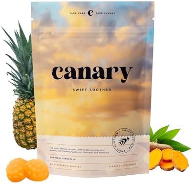 Gomitas Canary Swift Soother | Suplemento de Bromelina, Curcumina, Quercetina y Cúrcuma para la Salud Articular y Digestión - Sabor Tropical de Piña, - imagen 1