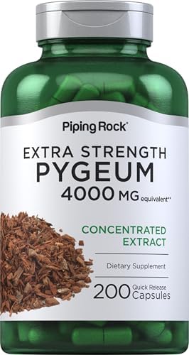 Suplemento de Pygeum Piping Rock | 200 Cápsulas | Extra Fuerte | Para Hombres y Mujeres | Extracto de Corteza de Pygeum Africanum | Sin OGM, Sin - imagen 1