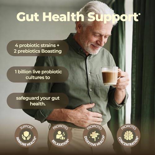 Café de Hongos 10 Variedades con Probióticos (Melena de León, Cordyceps, Cola de Pavo y Más), Suplemento Instantáneo de Ashwagandha para Energía y - imagen 6