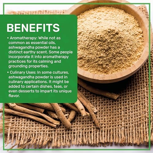 Jiva Organics Polvo de Raíz de Ashwagandha 1.25 lb (20 oz) - Sin Gluten, Ginseng Indio, Crudo, Puro, No OGM, Probado en Laboratorio - imagen 3
