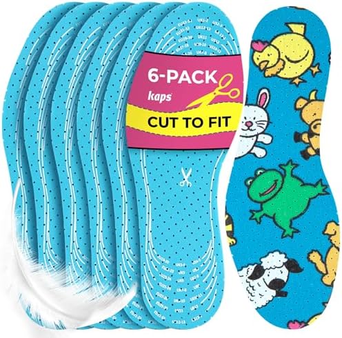 Plantillas para Niños Kaps Offspring - 6 Pares, Plantillas Cortables para Zapatos de Niños, Suaves y Transpirables, Ideales para Tallas Intermedias - imagen 1