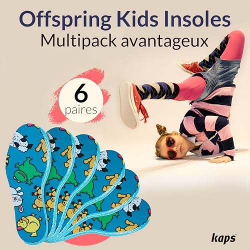 Plantillas para Niños Kaps Offspring - 6 Pares, Plantillas Cortables para Zapatos de Niños, Suaves y Transpirables, Ideales para Tallas Intermedias - imagen 2