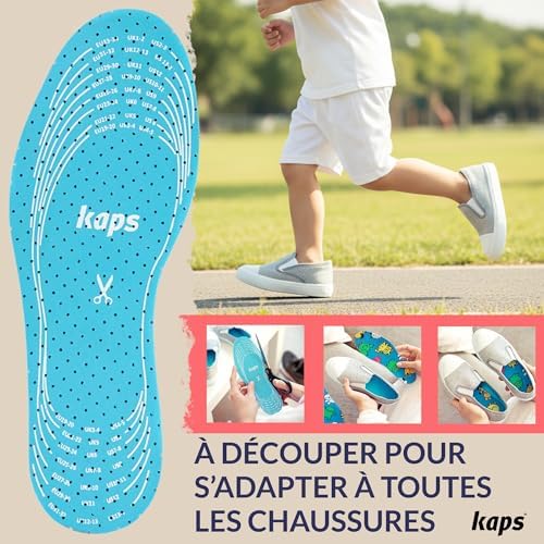 Plantillas para Niños Kaps Offspring - 6 Pares, Plantillas Cortables para Zapatos de Niños, Suaves y Transpirables, Ideales para Tallas Intermedias - imagen 4