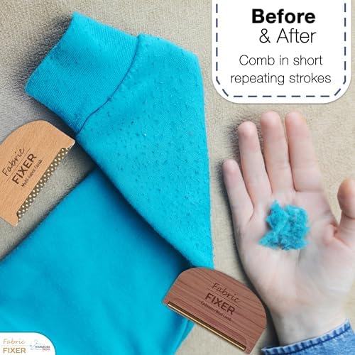 Set de Peine Quitapelusas de Cachemira y Afeitadora de Tela Multiusos (Madera de Cedro y Haya) para Ropa Delicada, Muebles, Almohadas y Sábanas por - imagen 2