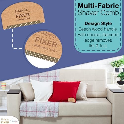 Set de Peine Quitapelusas de Cachemira y Afeitadora de Tela Multiusos (Madera de Cedro y Haya) para Ropa Delicada, Muebles, Almohadas y Sábanas por - imagen 6