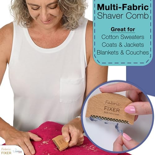 Set de Peine Quitapelusas de Cachemira y Afeitadora de Tela Multiusos (Madera de Cedro y Haya) para Ropa Delicada, Muebles, Almohadas y Sábanas por - imagen 7