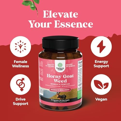 Horny Goat Weed para Mujeres - Suplemento Herbal Complejo para el Equilibrio Hormonal, Apoyo al Ánimo y Bienestar Femenino - Maca y Tribulus - imagen 4