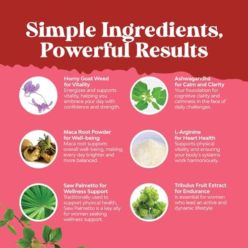Horny Goat Weed para Mujeres - Suplemento Herbal Complejo para el Equilibrio Hormonal, Apoyo al Ánimo y Bienestar Femenino - Maca y Tribulus - imagen 5