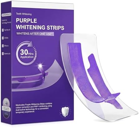 Tiras Blanqueadoras de Dientes Moradas para Dientes Sensibles, Parches de Cuidado Dental Diario, Eliminación Suave de Manchas - (7 piezas/Caja) - imagen 1