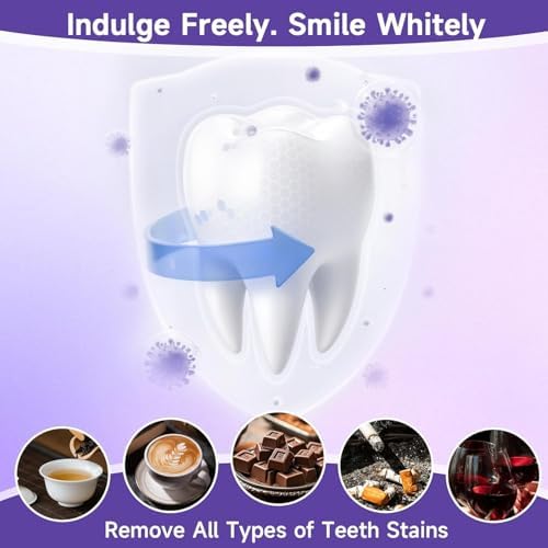 Tiras Blanqueadoras de Dientes Moradas para Dientes Sensibles, Parches de Cuidado Dental Diario, Eliminación Suave de Manchas - (7 piezas/Caja) - imagen 7