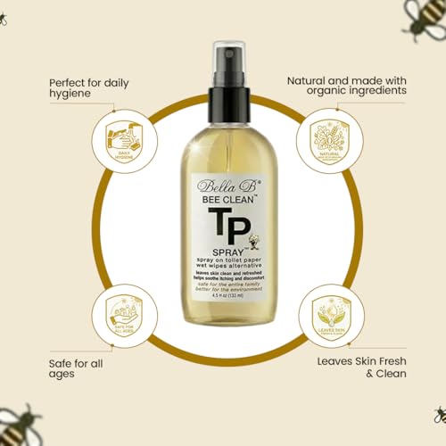 Spray para inodoro Bella B Bee Clean | Alternativa a toallitas húmedas | Ingredientes naturales y orgánicos | Humectante con hamamelis | Seguro para - imagen 4