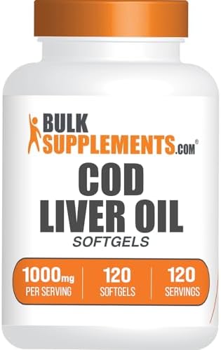 BulkSupplements.com Aceite de Hígado de Bacalao en Softgels - Suplemento Nutricional, Libre de Gluten, 1 Softgel por Porción (1000mg), 120 Contenido - imagen 1
