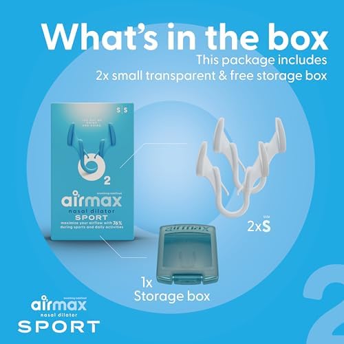 Dilatadores Nasales Deportivos Unisex Airmax - Paquete de Dos - Ayuda para Respirar Cómoda y Segura - Mejora el Flujo de Aire - Transparente - Pequeño - imagen 8