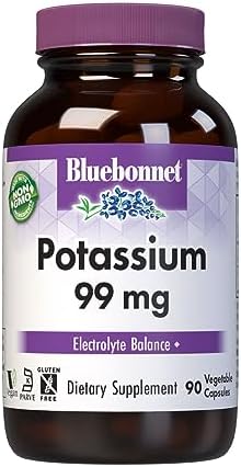 Suplemento de Potasio Bluebonnet Aspartato 99mg - Minerales Esenciales para el Equilibrio de Electrolitos - No GMO, Vegano, Kosher, Sin Gluten, Sin - imagen 1