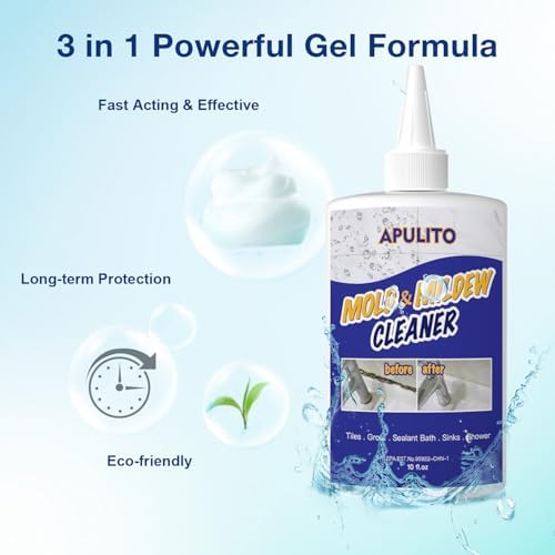 Gel APULITO para el hogar, efectivo para limpiar azulejos de baño, lechadas y fregaderos - imagen 2