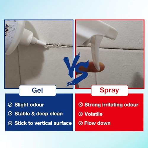 Gel APULITO para el hogar, efectivo para limpiar azulejos de baño, lechadas y fregaderos - imagen 4