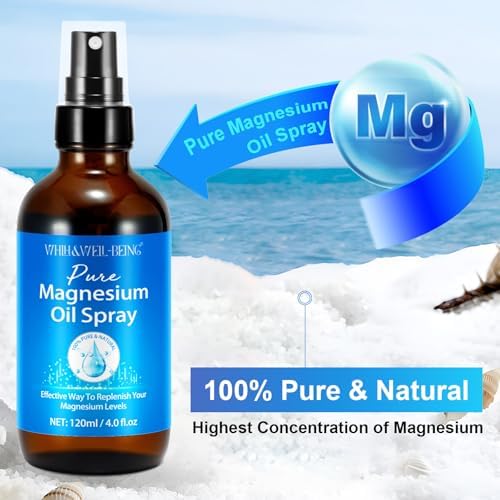Spray de Magnesio Puro, Aceite de Magnesio Natural en Botella de Vidrio, Fácil de Absorber y Usar 120ml - imagen 2