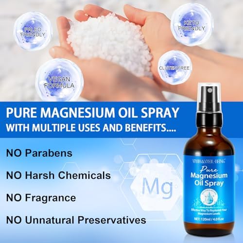 Spray de Magnesio Puro, Aceite de Magnesio Natural en Botella de Vidrio, Fácil de Absorber y Usar 120ml - imagen 8