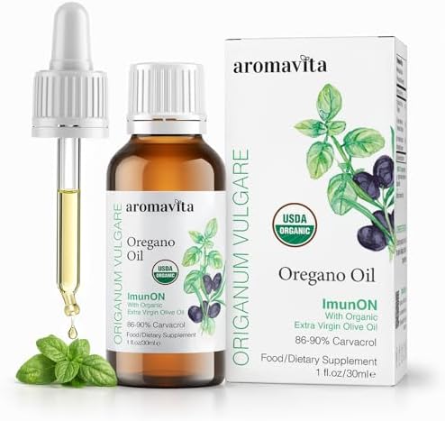 ACEITE DE ORÉGANO AROMAVITA 86-90% Carvacrol – Orgánico USDA – Dosis Flexible – Soporte Inmunológico y Digestivo – Orégano Griego – 30 ml (1 fl. oz) - imagen 1