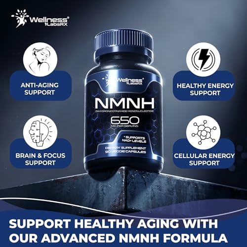Suplementos NMNH - Cápsulas de Di-Hidro Nicotinamida Mononucleótido, Suplemento Ultra Potente de NMN, 650mg, Energía Celular y Antienvejecimiento, 90 - imagen 2