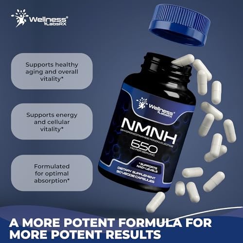 Suplementos NMNH - Cápsulas de Di-Hidro Nicotinamida Mononucleótido, Suplemento Ultra Potente de NMN, 650mg, Energía Celular y Antienvejecimiento, 90 - imagen 3