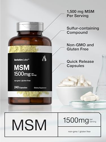 Cápsulas de MSM Horbäach 1500mg | 240 Piezas | Suplemento Sin OGM y Libre de Gluten | Berkshire Labs - imagen 4