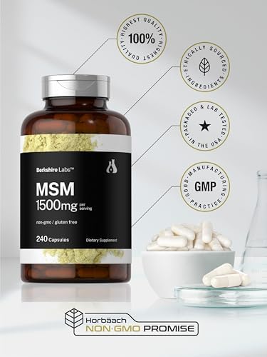 Cápsulas de MSM Horbäach 1500mg | 240 Piezas | Suplemento Sin OGM y Libre de Gluten | Berkshire Labs - imagen 6