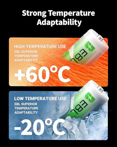 Baterías Recargables C EBL, 5000mAh Ni-MH Alta Capacidad, Paquete Nuevo de 4 Piezas - imagen 6