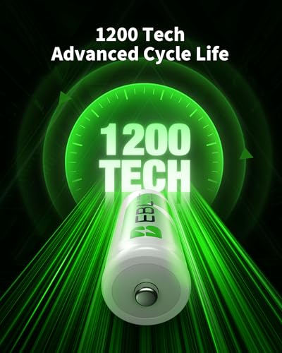 Baterías Recargables C EBL, 5000mAh Ni-MH Alta Capacidad, Paquete Nuevo de 4 Piezas - imagen 8
