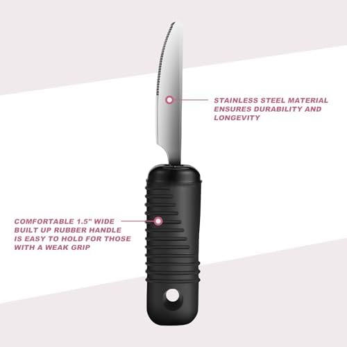 Utensilios Adaptativos YPCBYNBS, Cubiertos de Fácil Agarre, Cuchara, Cuchillo y Tenedor Flexibles para Personas Mayores y con Temblor, Set de 4 Piezas - imagen 6