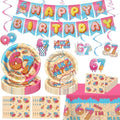 Decoraciones para Fiesta de Cumpleaños 6 y 7 Años, Incluye Platos de Papel, Servilletas, Banner, Espirales Colgantes y Mantel para Niños y Niñas - imagen 1