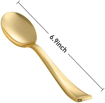 Cucharas de Plástico Doradas N9R - 72 Piezas, Resistente y Desechable para Fiestas, Bodas y Cenas - imagen 4