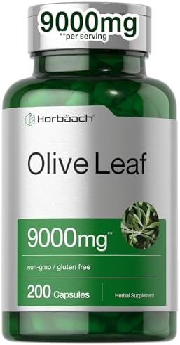 Cápsulas de Extracto de Hoja de Olivo Horbäach | 200 Unidades | Suplemento de Alta Potencia | Sin OGM, Libre de Gluten - imagen 1