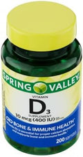 Vitamina D3 10 mcg (400 UI), 200 Gelatinas Blandas - Suplemento Dietético (Paquete de 1) - imagen 1