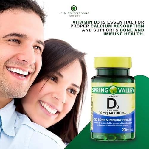 Vitamina D3 10 mcg (400 UI), 200 Gelatinas Blandas - Suplemento Dietético (Paquete de 1) - imagen 2