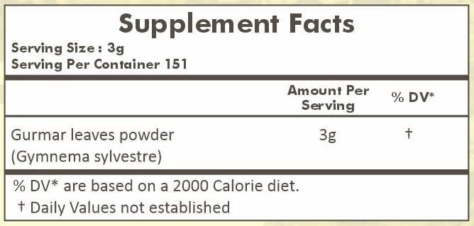 Polvo de Gurmar HERBAL HILLS (Gymnema sylvestre) | 16 Oz (454 G) | Ayuda a Mantener Niveles Normales de Glucosa - imagen 3
