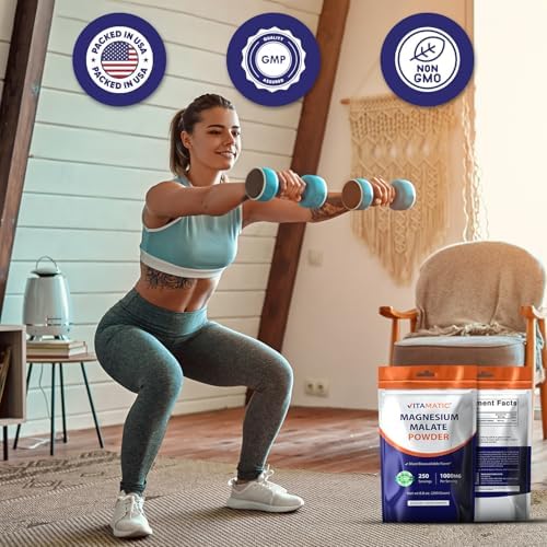 Vitamatic Magnesio Malato 1000mg por Porción, Apoya la Salud Muscular, Articular y Cardiaca, 250 Gramos - 250 Porciones - imagen 7