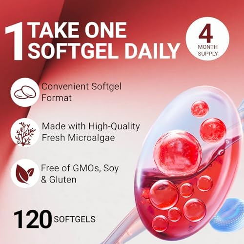Suplemento Antioxidante ESTHFGPSV Premium Astaxantina 12mg con Vitamina E – 120 Softgels, Suministro para 4 Meses, Fuente de Microalgas, Apoya la - imagen 6
