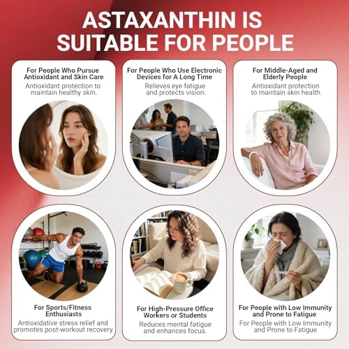 Suplemento Antioxidante ESTHFGPSV Premium Astaxantina 12mg con Vitamina E – 120 Softgels, Suministro para 4 Meses, Fuente de Microalgas, Apoya la - imagen 7