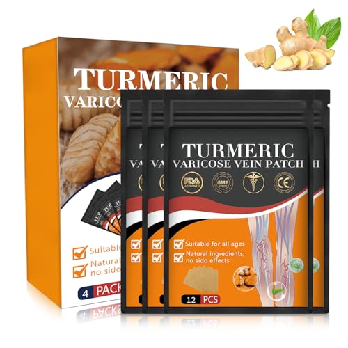 Parches Wanban de Cúrcuma para Varices - 48 Piezas, Tratamiento Natural para Piernas y Arañas Vasculares - imagen 1